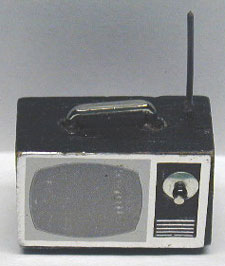 Dollhouse Miniature Black TV Set